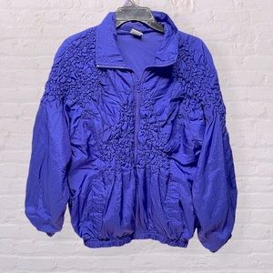 ASR vintage 90s purple blue textured windbreaker jacket S